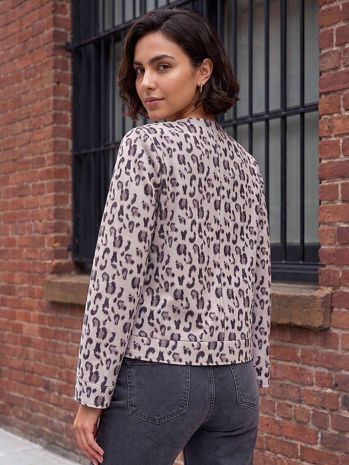 Image 4 of 4 of Roman Animal Print Buttoned Jacket