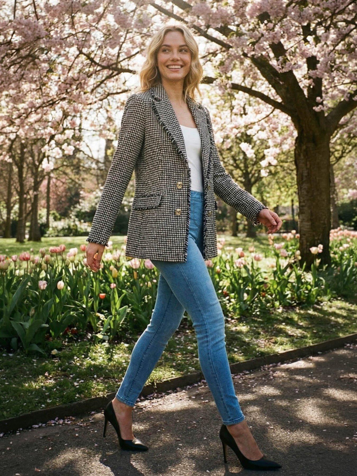 Image 1 of 5 of Roman Boucle Frayed Edge Jacket