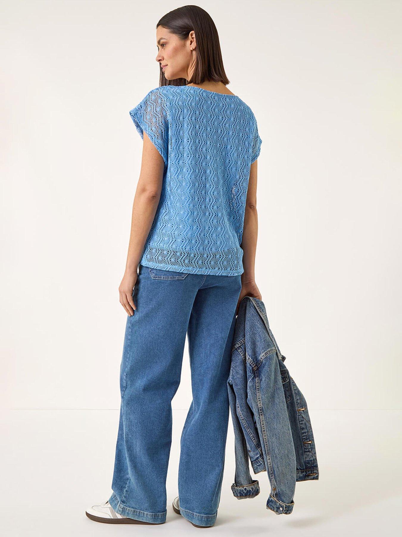 Image 2 of 5 of Roman Lace Overlay Stretch Top