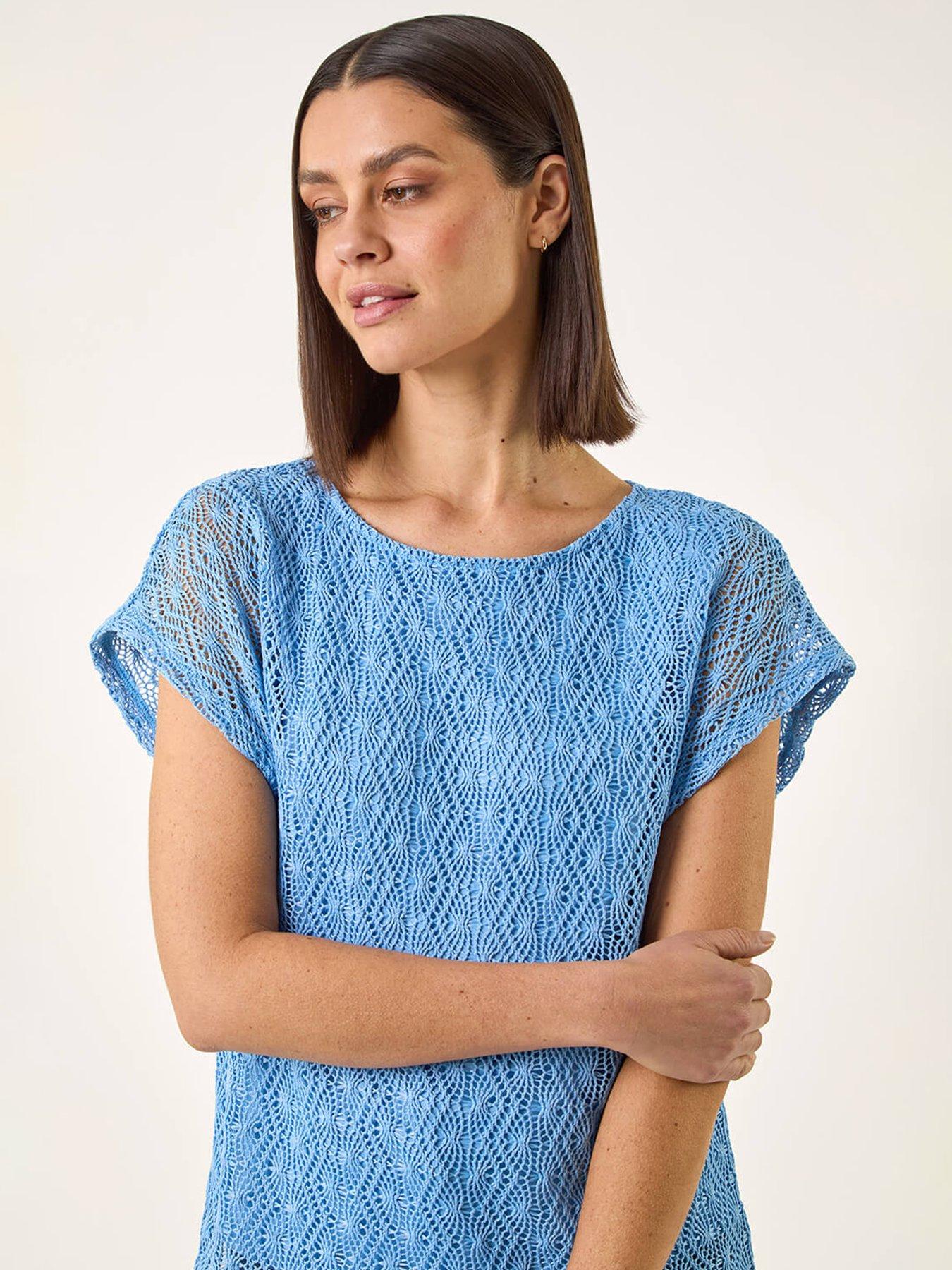 Image 4 of 5 of Roman Lace Overlay Stretch Top