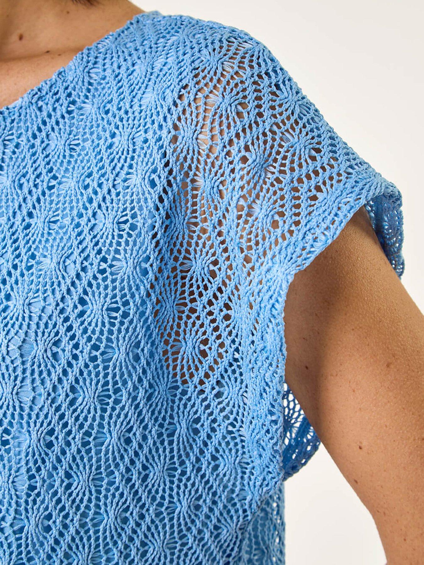 Image 5 of 5 of Roman Lace Overlay Stretch Top