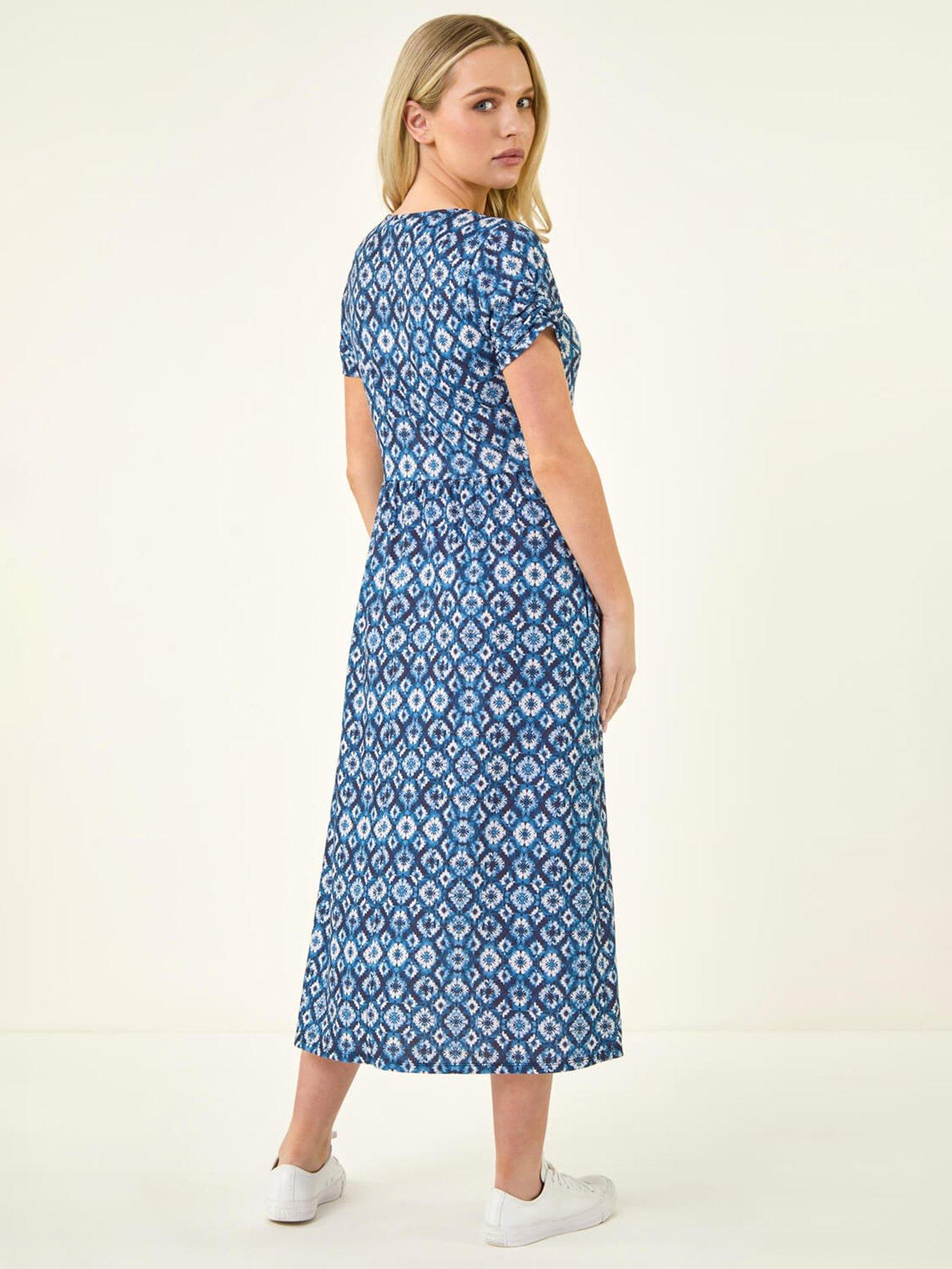 Image 2 of 5 of Roman Petite Abstract Gathered Waist Dress