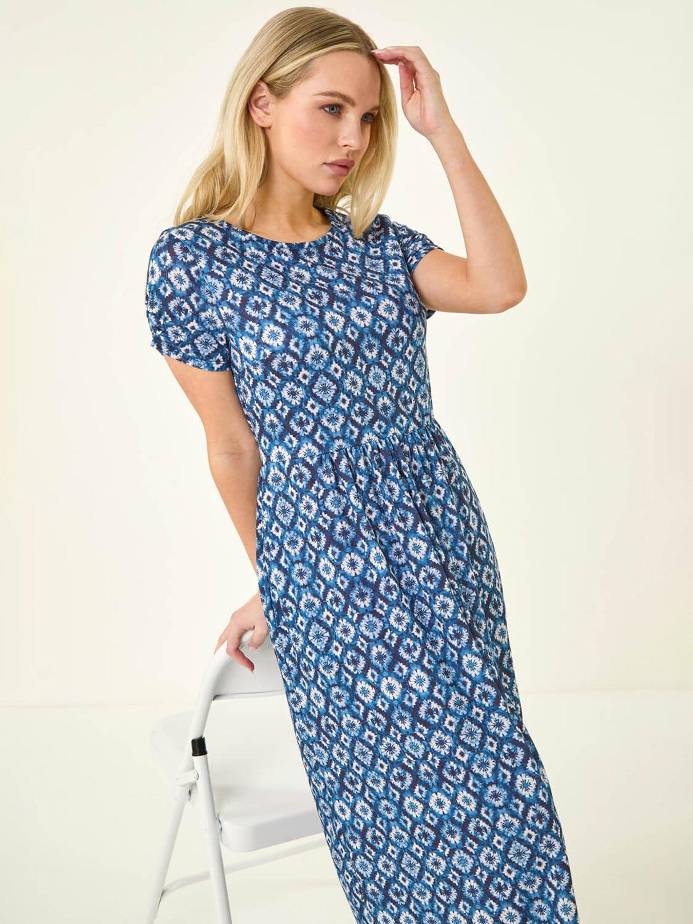Image 4 of 5 of Roman Petite Abstract Gathered Waist Dress