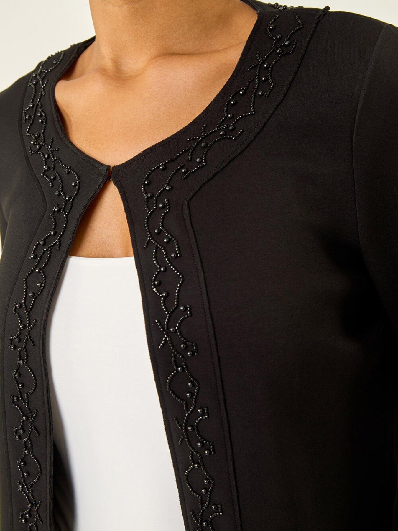 Image 5 of 5 of Roman Beaded Trim Open Jacket