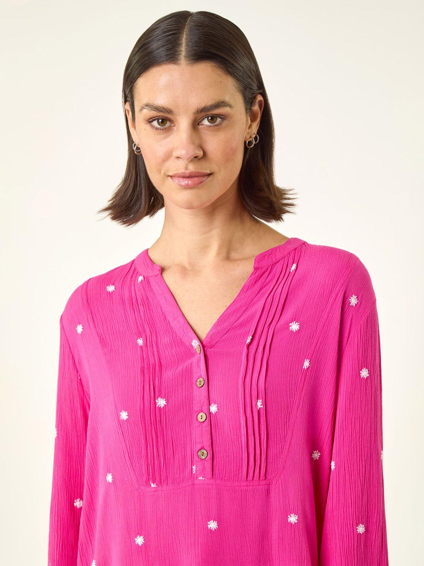  image of roman-embroidered-dot-top