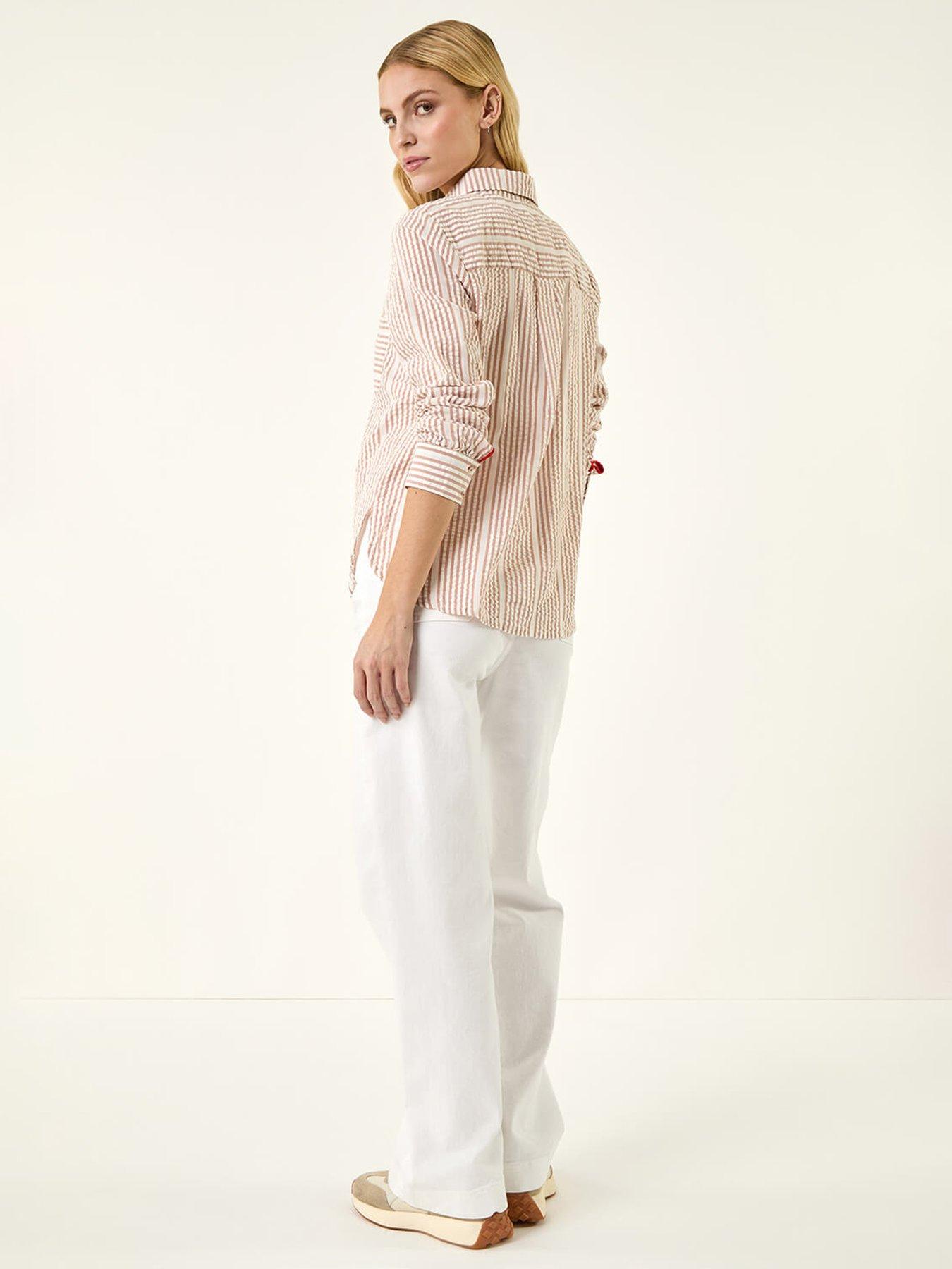 Image 2 of 5 of Roman Textured Stripe Collared Shirt