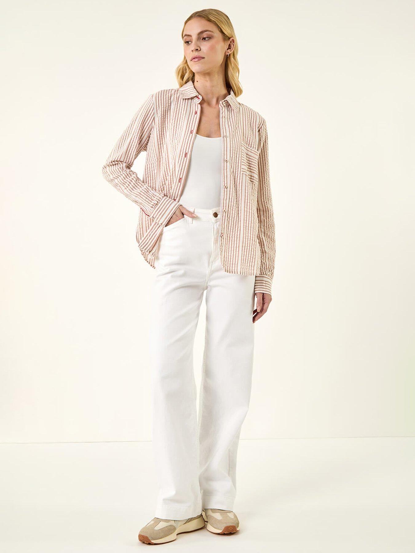 Image 3 of 5 of Roman Textured Stripe Collared Shirt