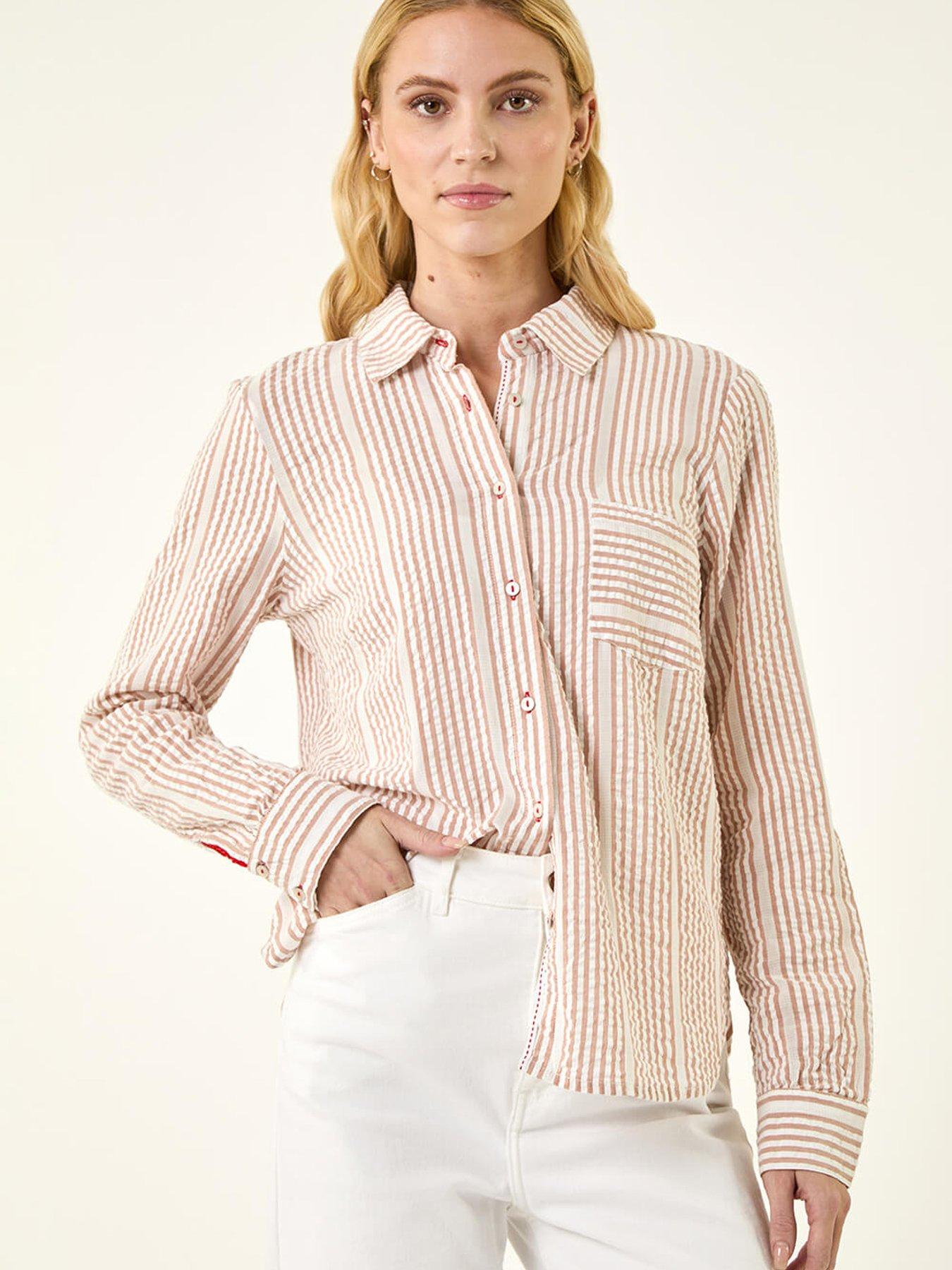 Image 4 of 5 of Roman Textured Stripe Collared Shirt