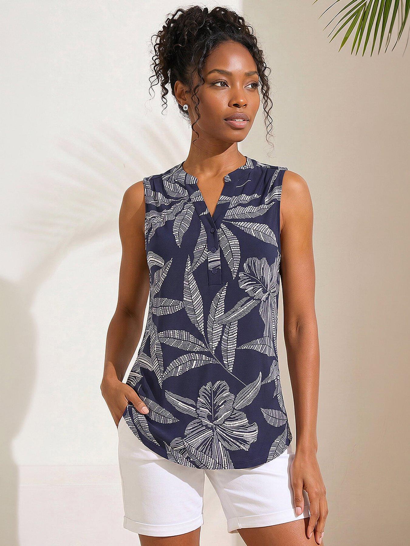 Roman Floral Puff Print Stretch Vest