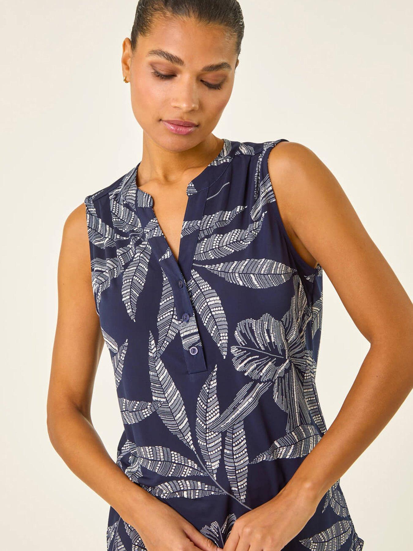 Image 4 of 5 of Roman Floral Puff Print Stretch Vest