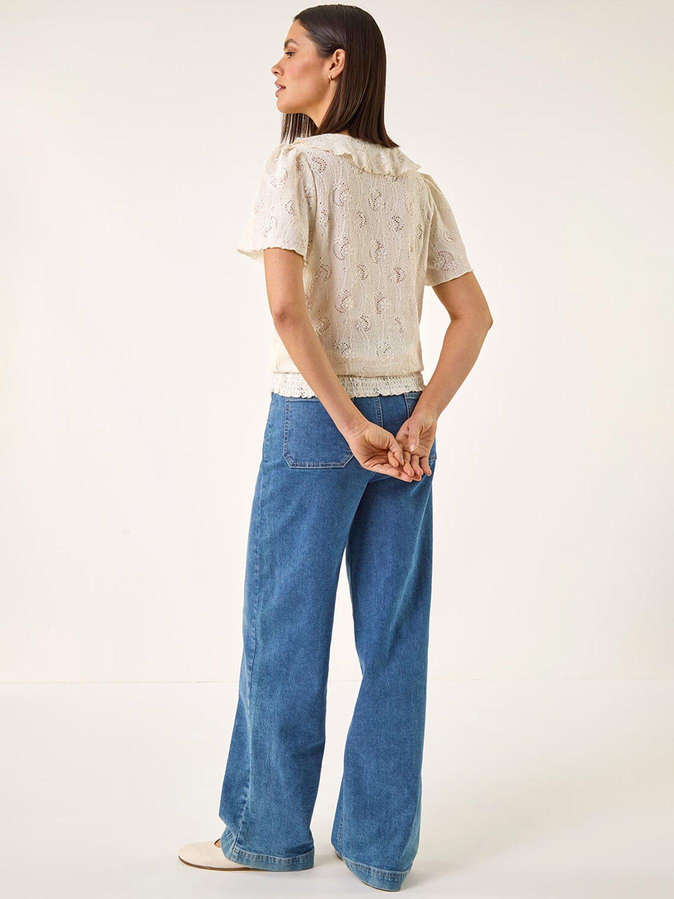  image of roman-textured-frill-top