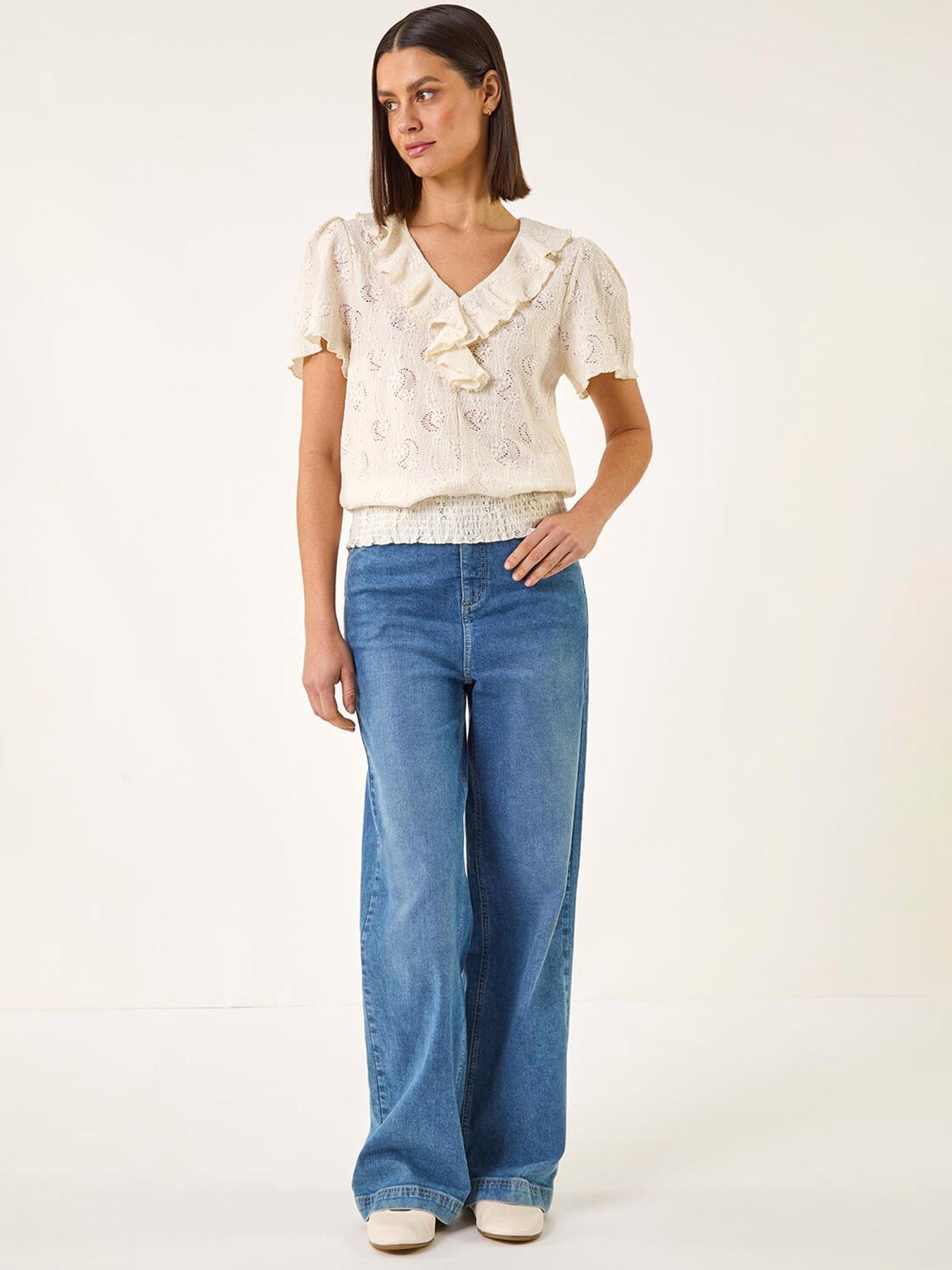  image of roman-textured-frill-top
