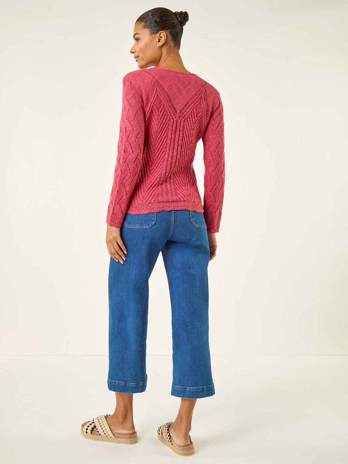 Image 2 of 5 of Roman Scallop V-neck Knit Jumper