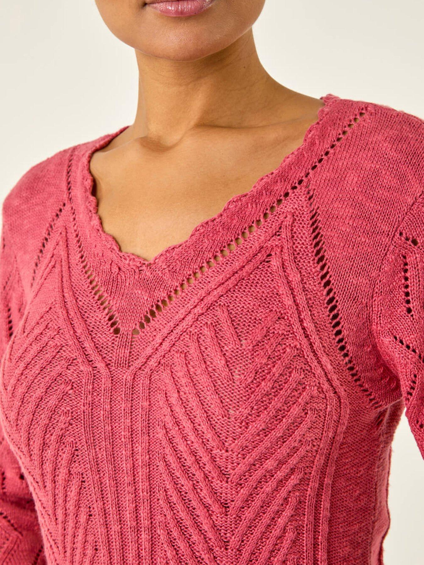 Image 5 of 5 of Roman Scallop V-neck Knit Jumper