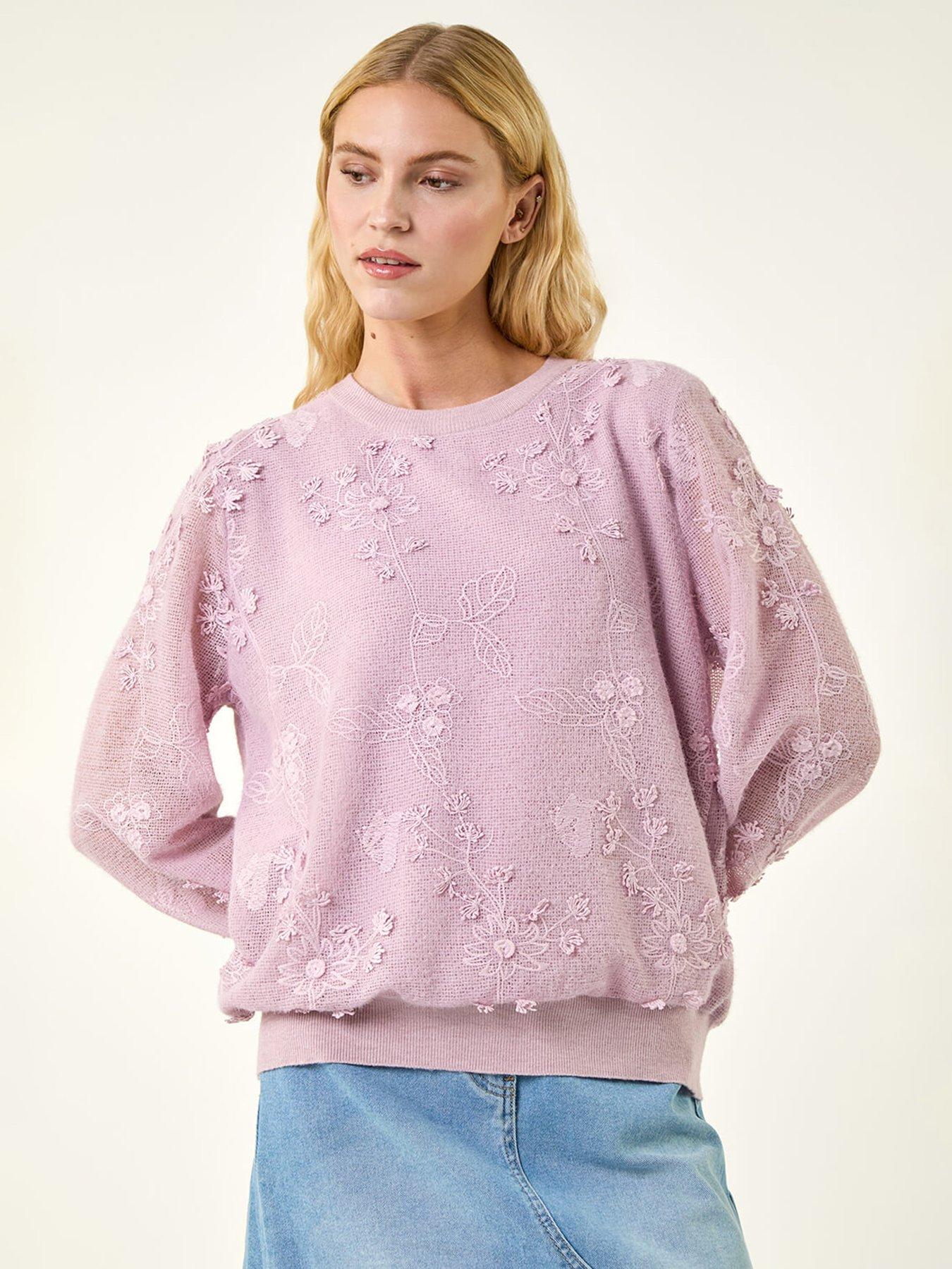 Image 4 of 5 of Roman Floral Mesh Knit Jumper