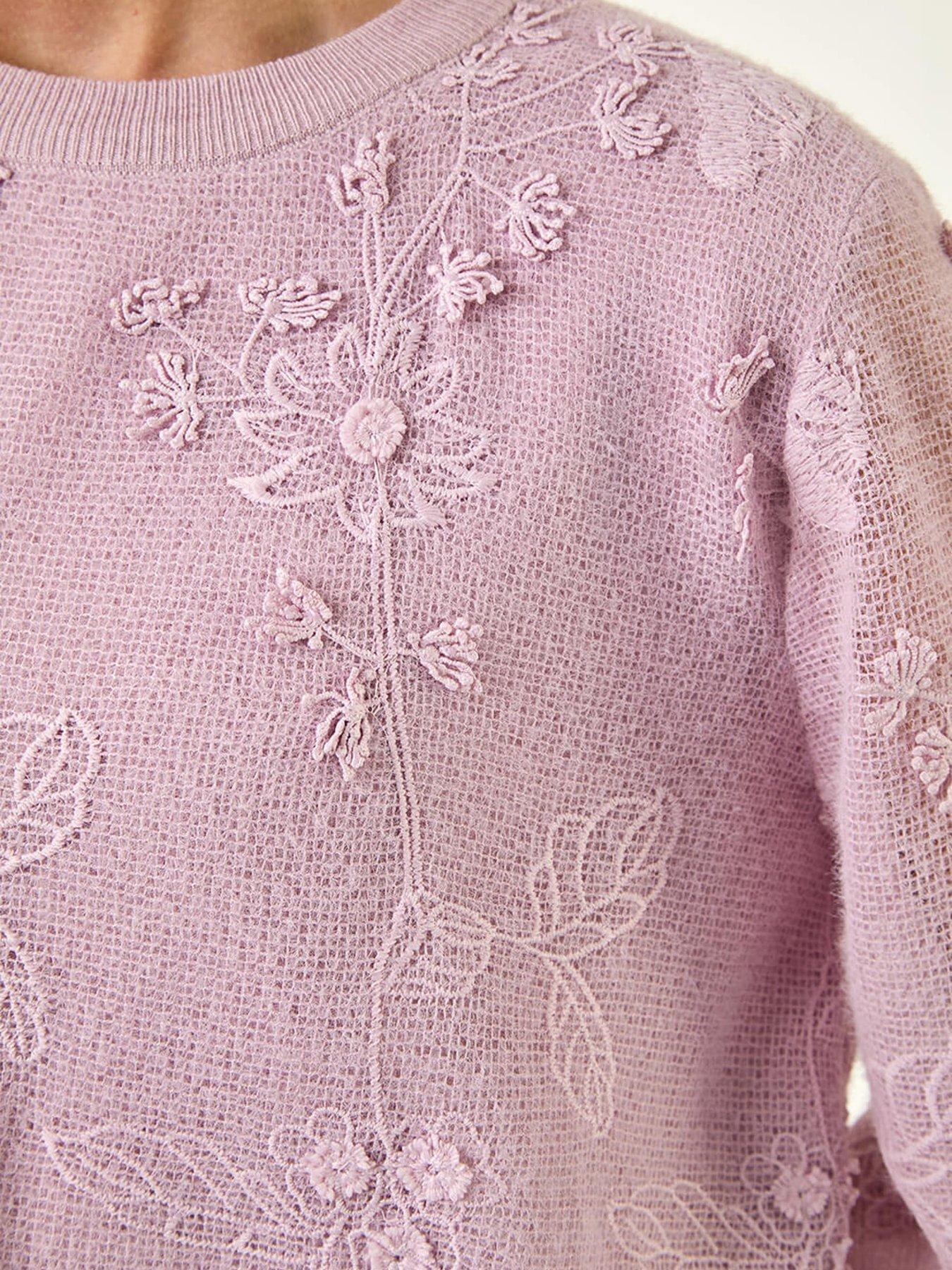 Image 5 of 5 of Roman Floral Mesh Knit Jumper