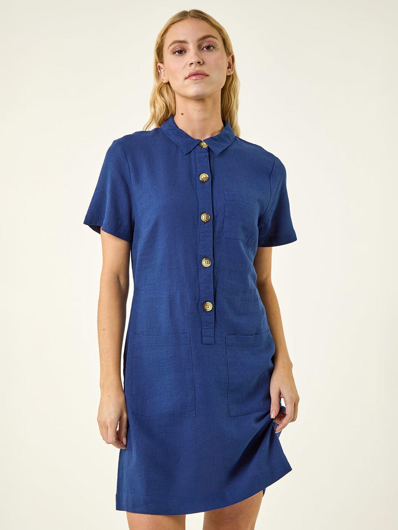 Image 3 of 5 of Roman Buttoned Mini Shirt Dress