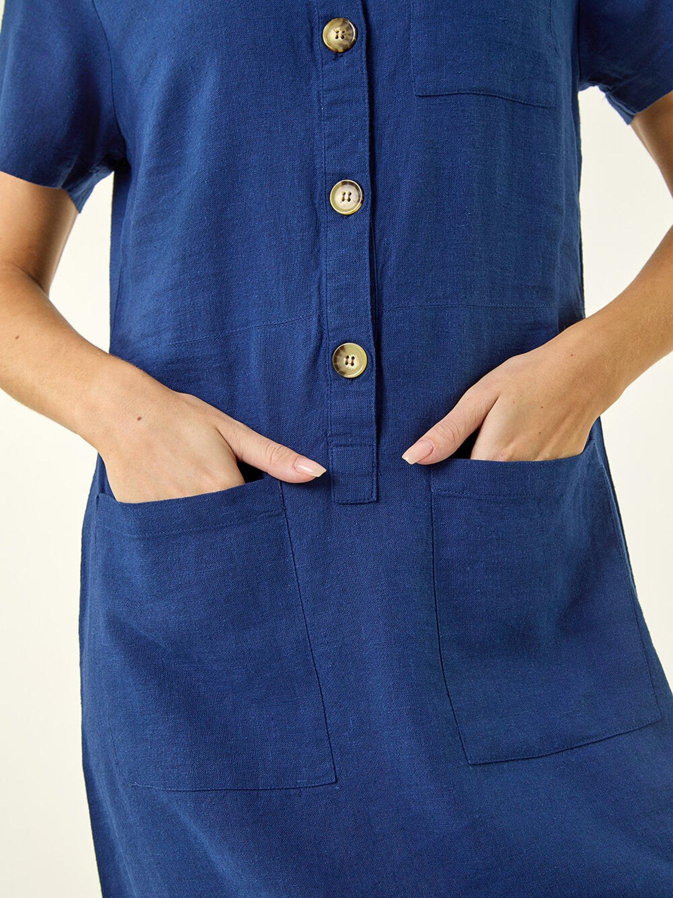 Image 5 of 5 of Roman Buttoned Mini Shirt Dress