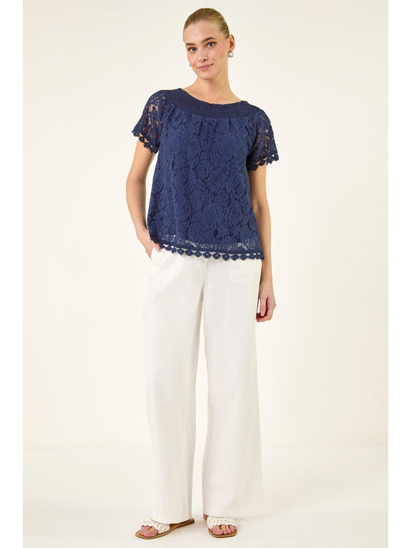 Image 3 of 5 of Roman Lace Bardot Top