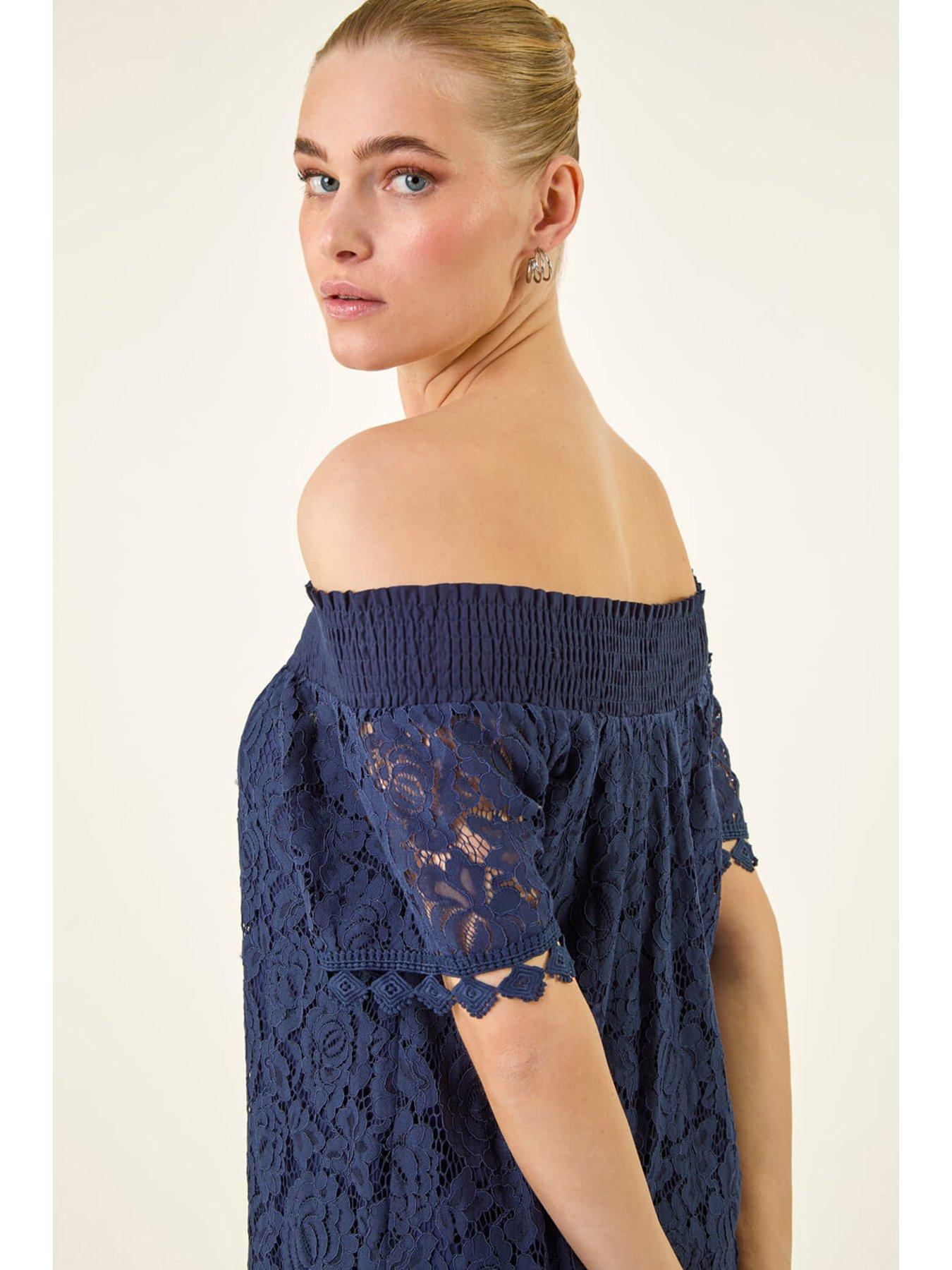 Image 4 of 5 of Roman Lace Bardot Top