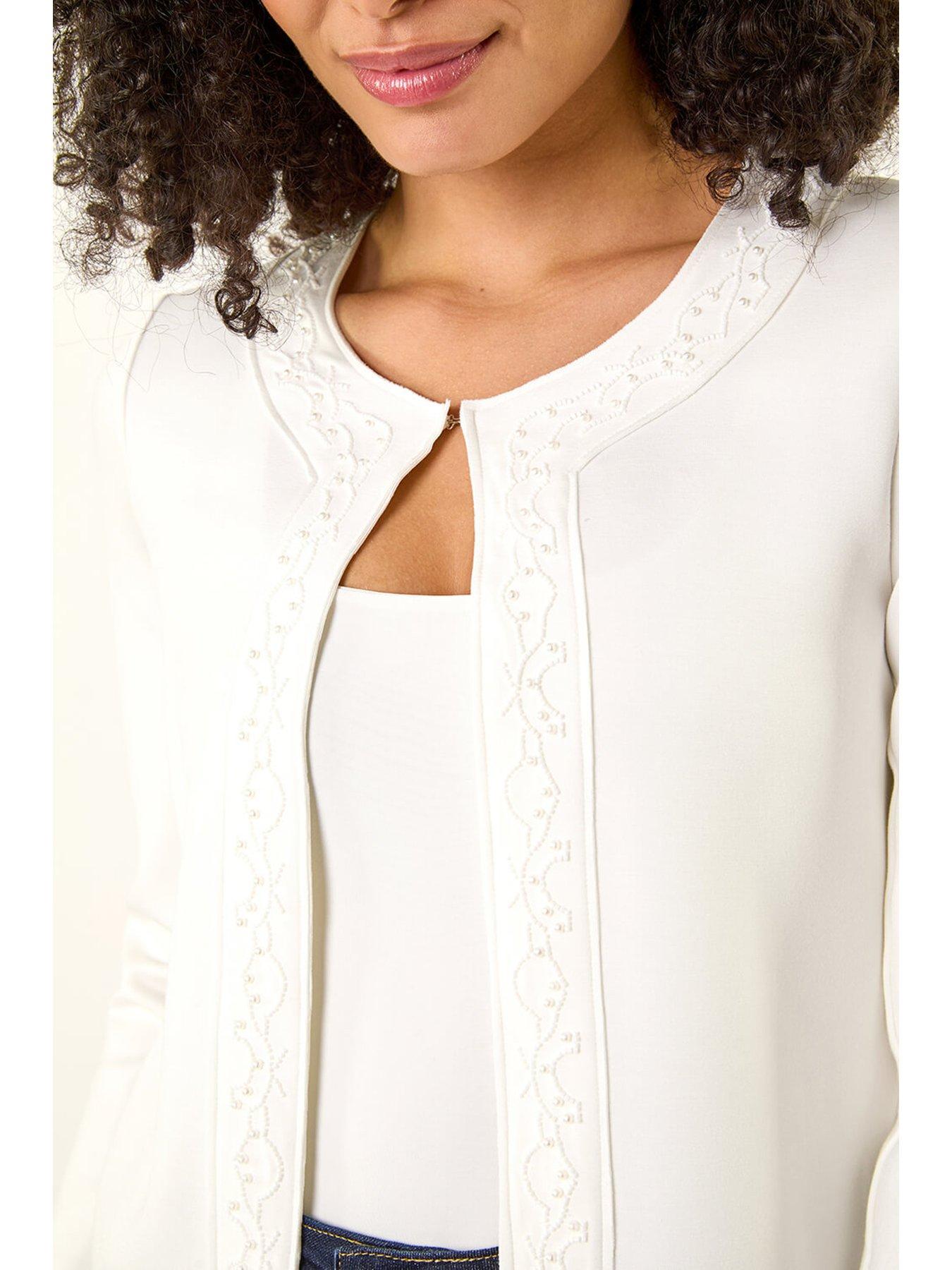Image 5 of 5 of Roman Beaded Trim Open Jacket