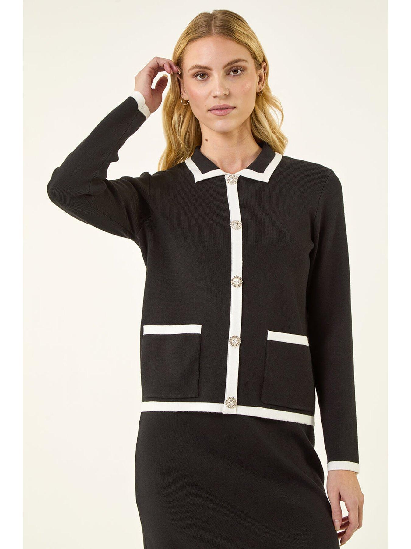 Roman Diamante Button Knit Jacket