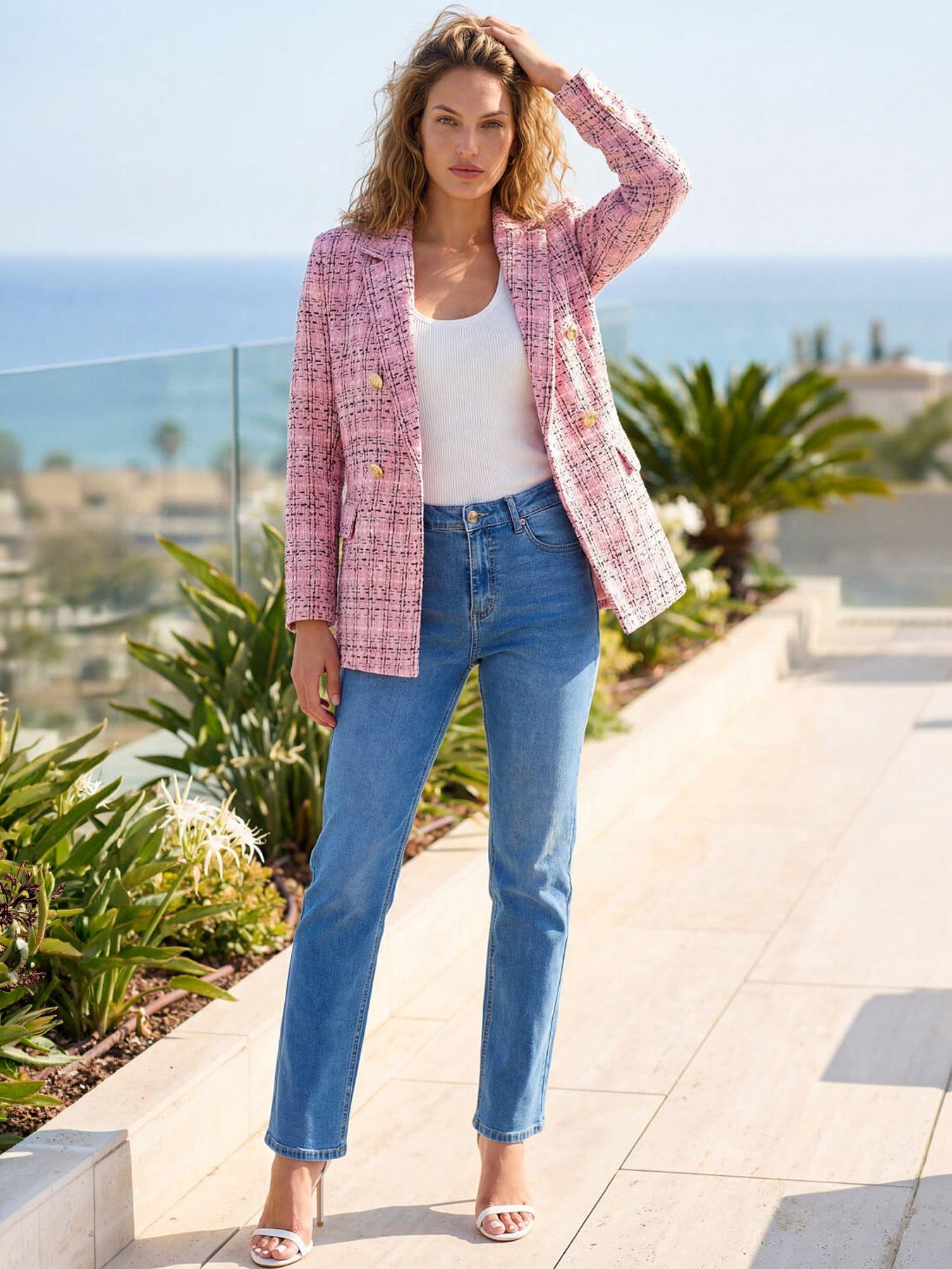 Roman Double Breasted Boucle Jacket