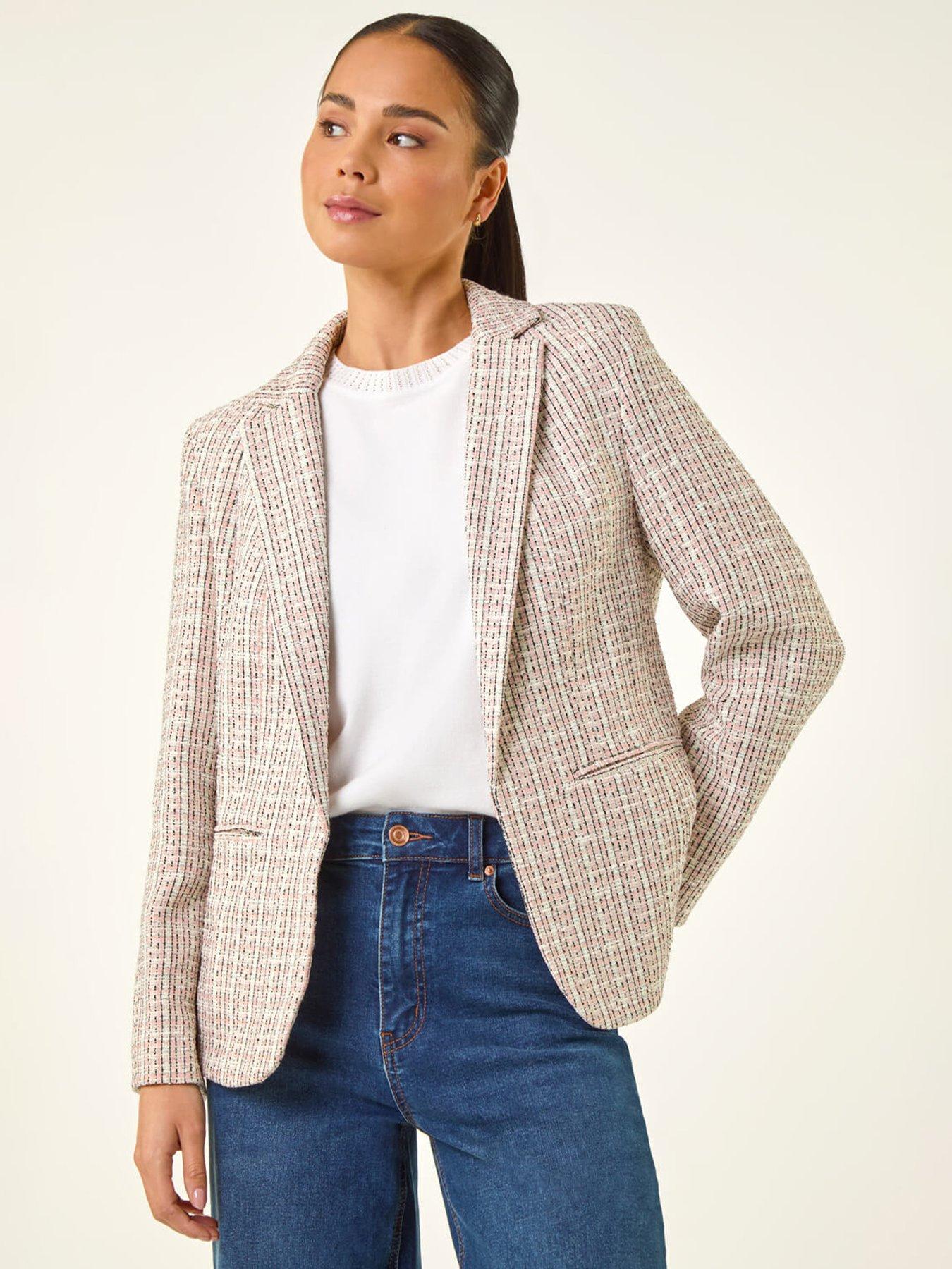 Roman Petite Boucle Revere Collar Blazer