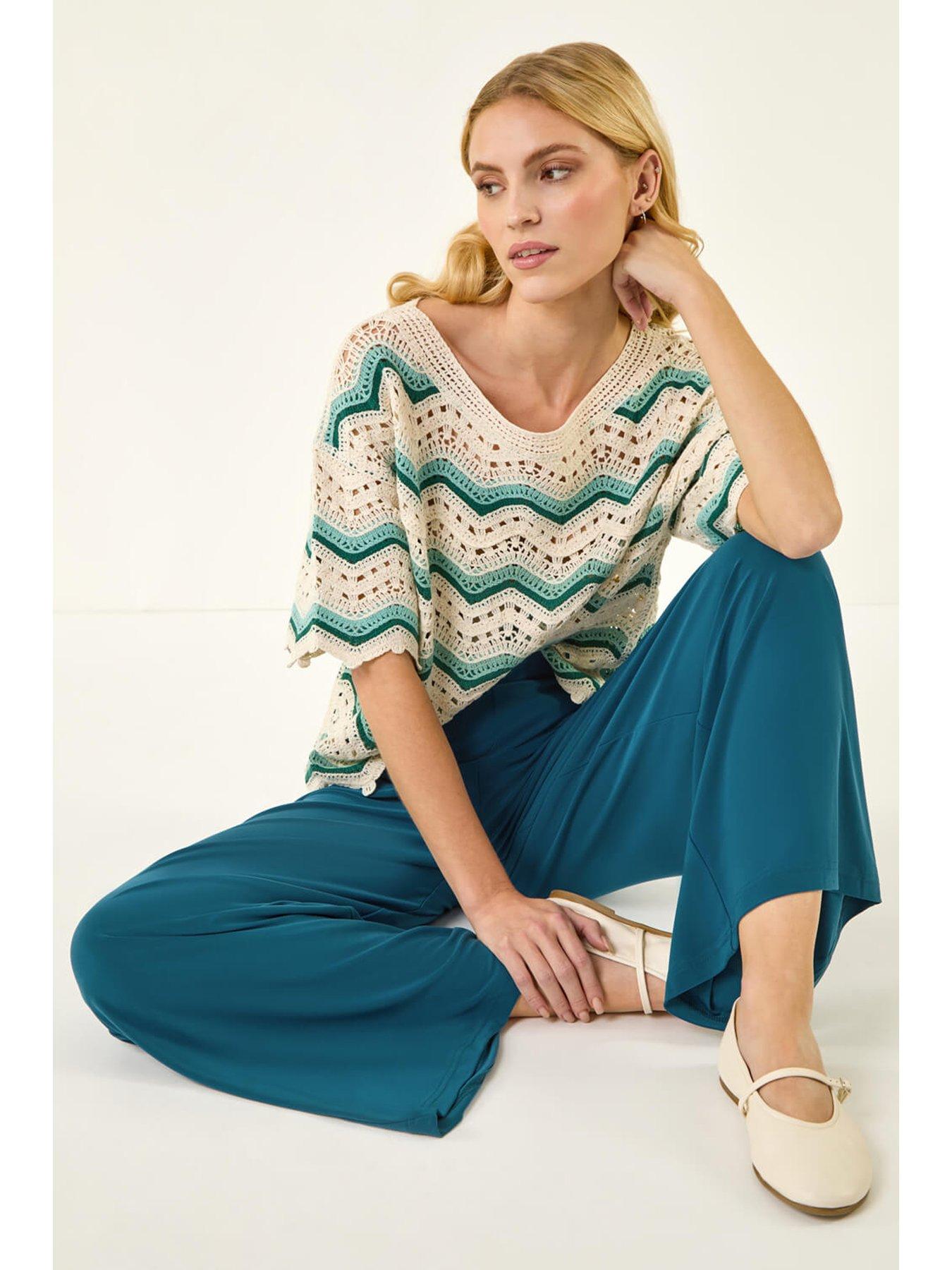 Image 4 of 5 of Roman Wide Leg Stretch Trousers