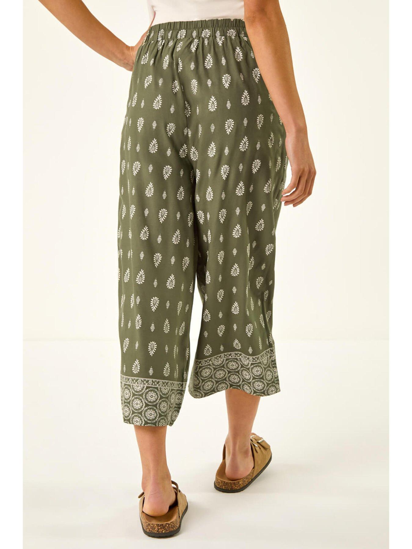  image of roman-petite-aztec-border-cropped-trouser