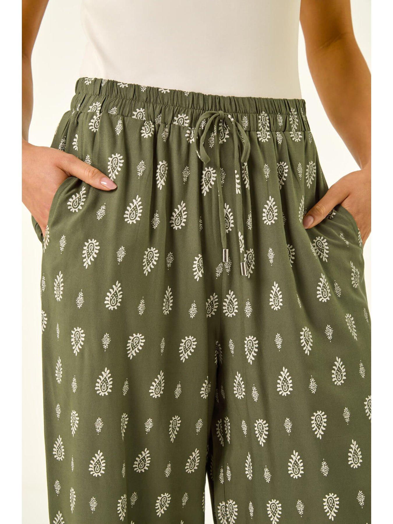  image of roman-petite-aztec-border-cropped-trouser