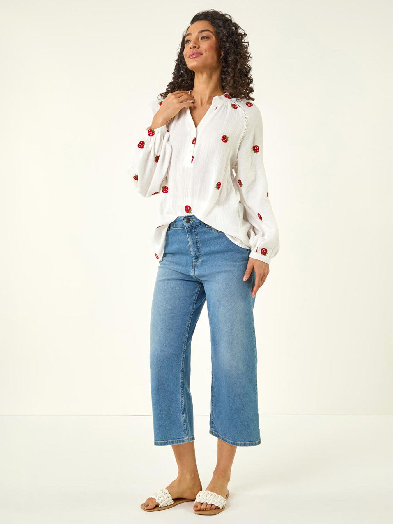  image of roman-dusk-strawberry-v-neck-tunic-top