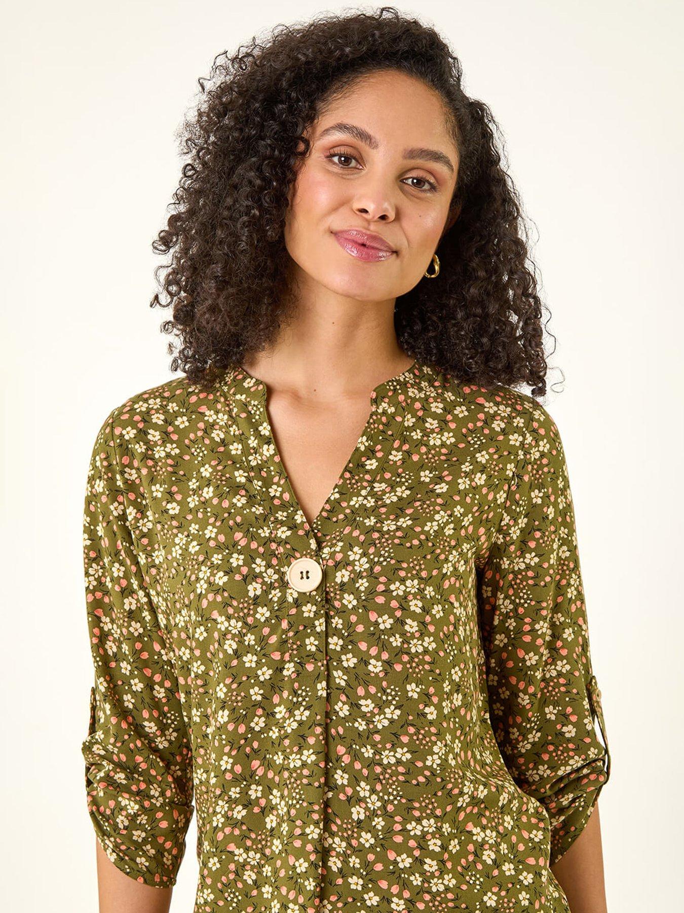 Image 4 of 5 of Roman Ditsy Floral Print Tunic Top