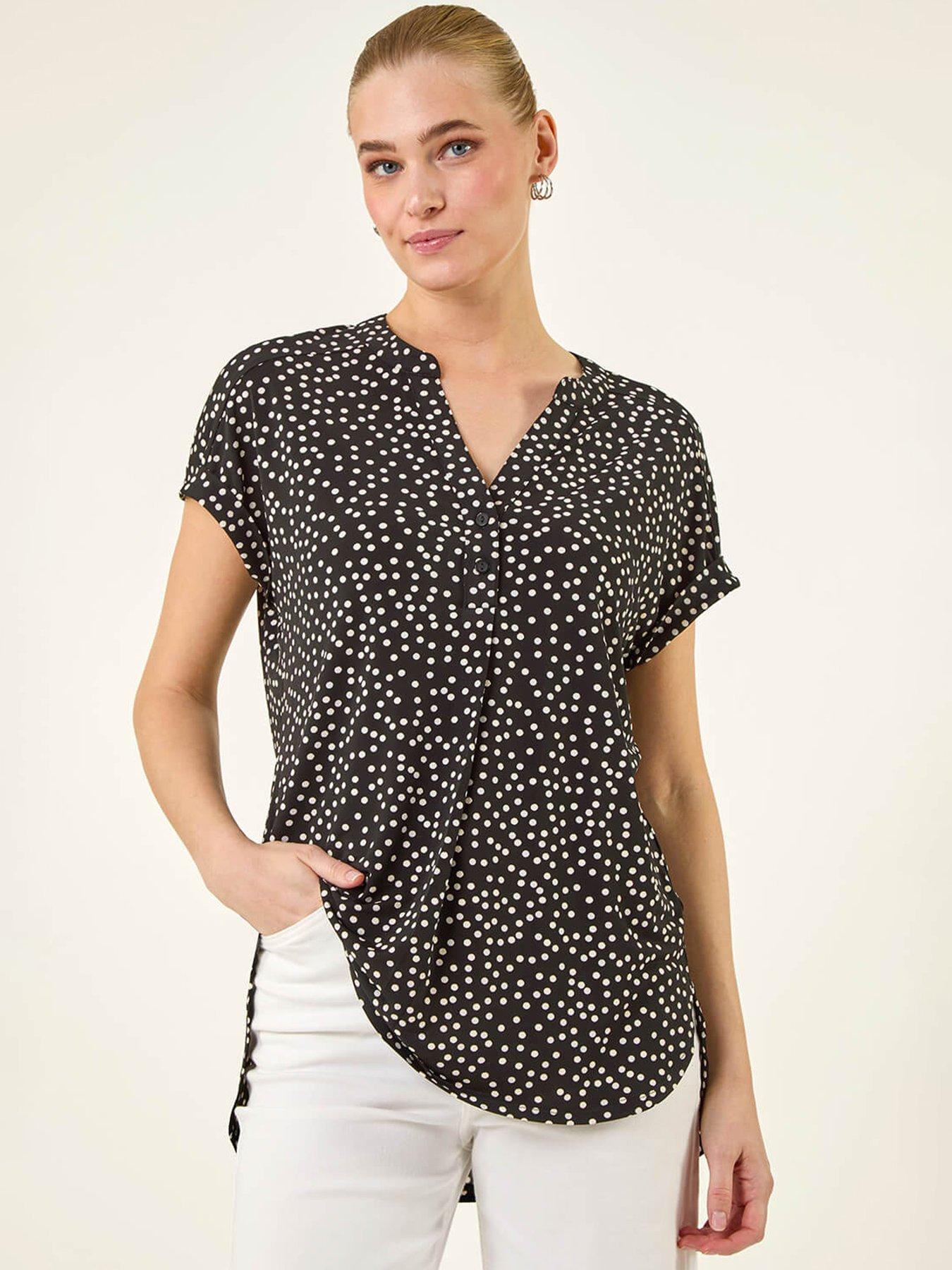 image of roman-polka-dot-puff-print-top