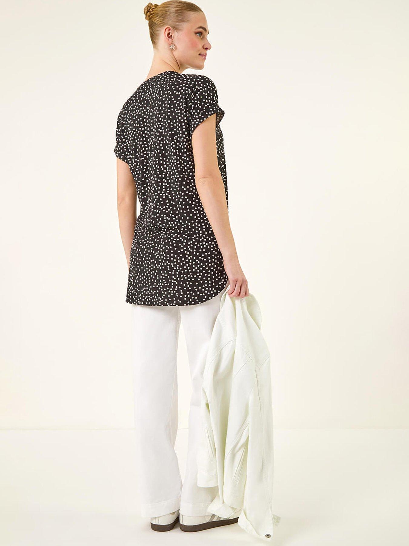  image of roman-polka-dot-puff-print-top