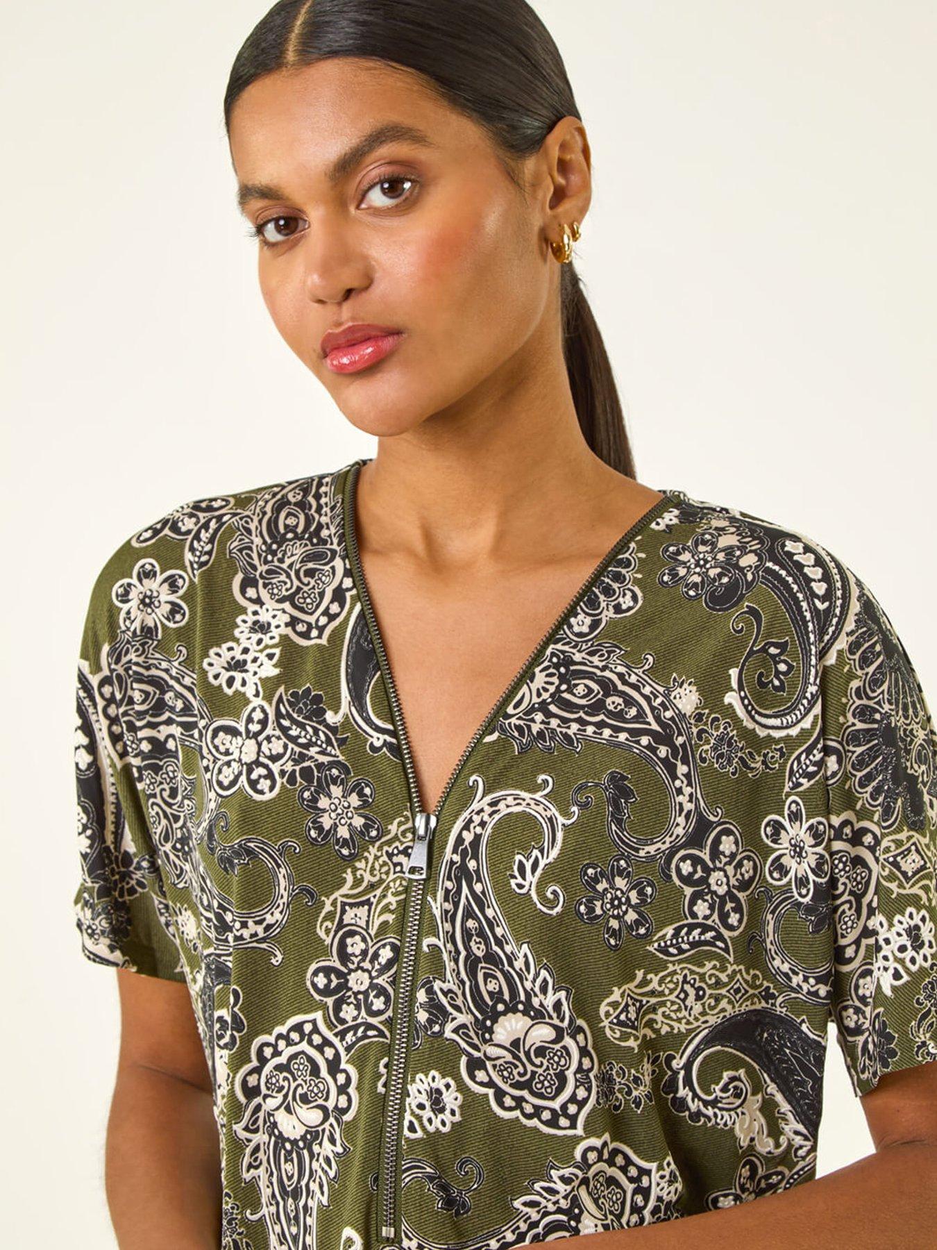  image of roman-paisley-print-zip-front-top