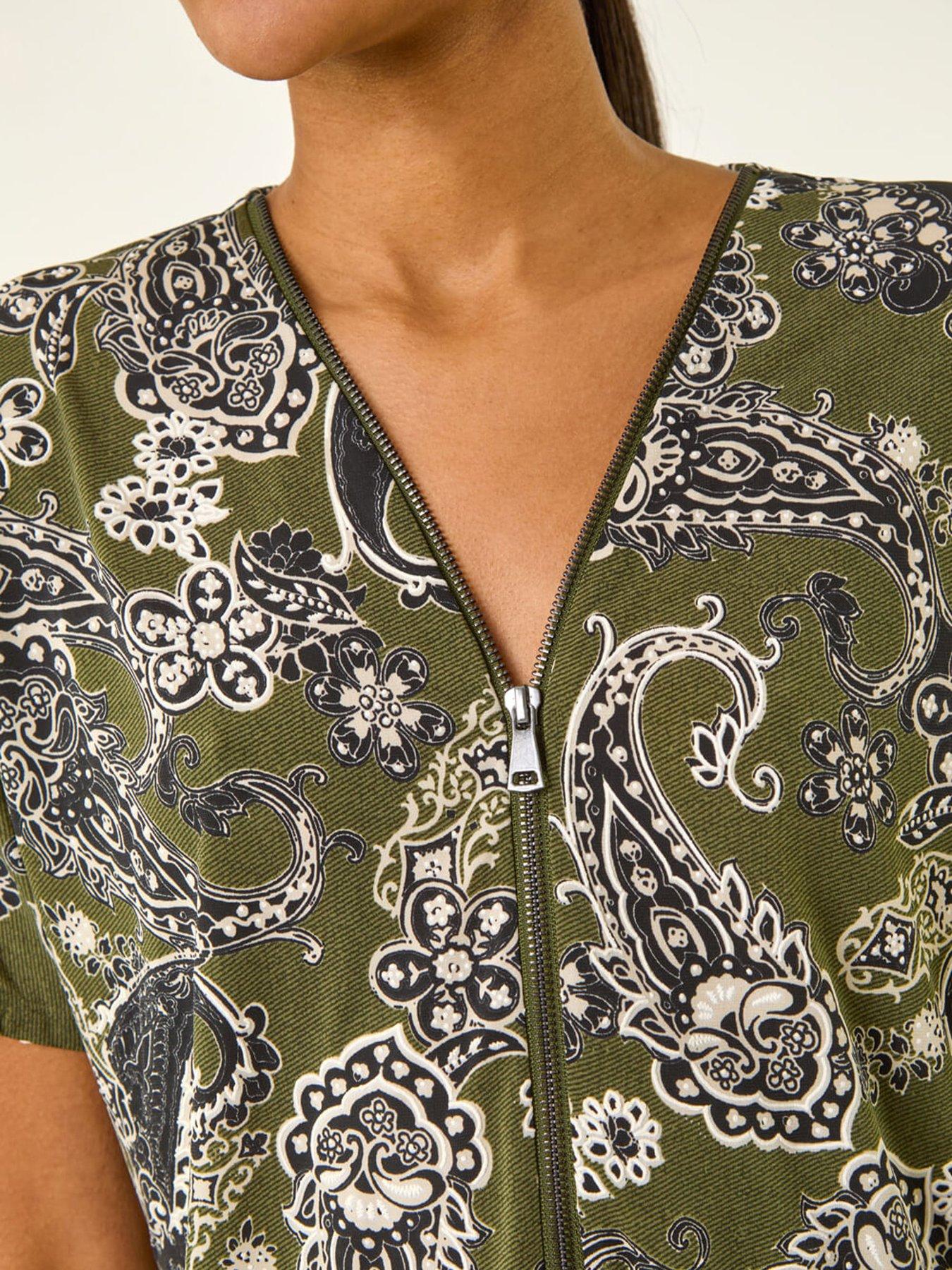  image of roman-paisley-print-zip-front-top