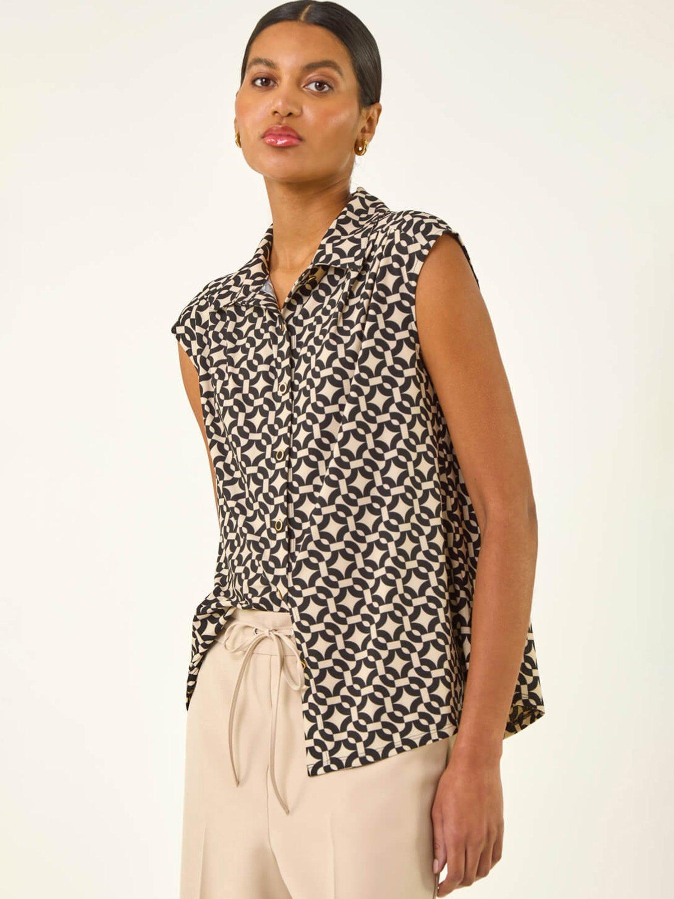 Roman Geometric Sleeveless Shirt
