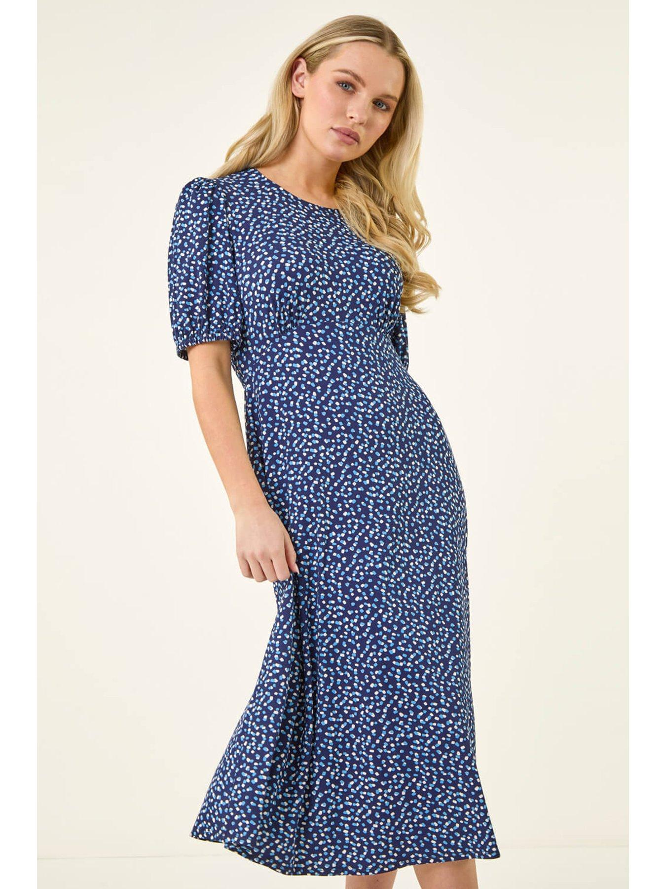 Image 3 of 5 of Roman Petite Abstract Stretch Midi Dress