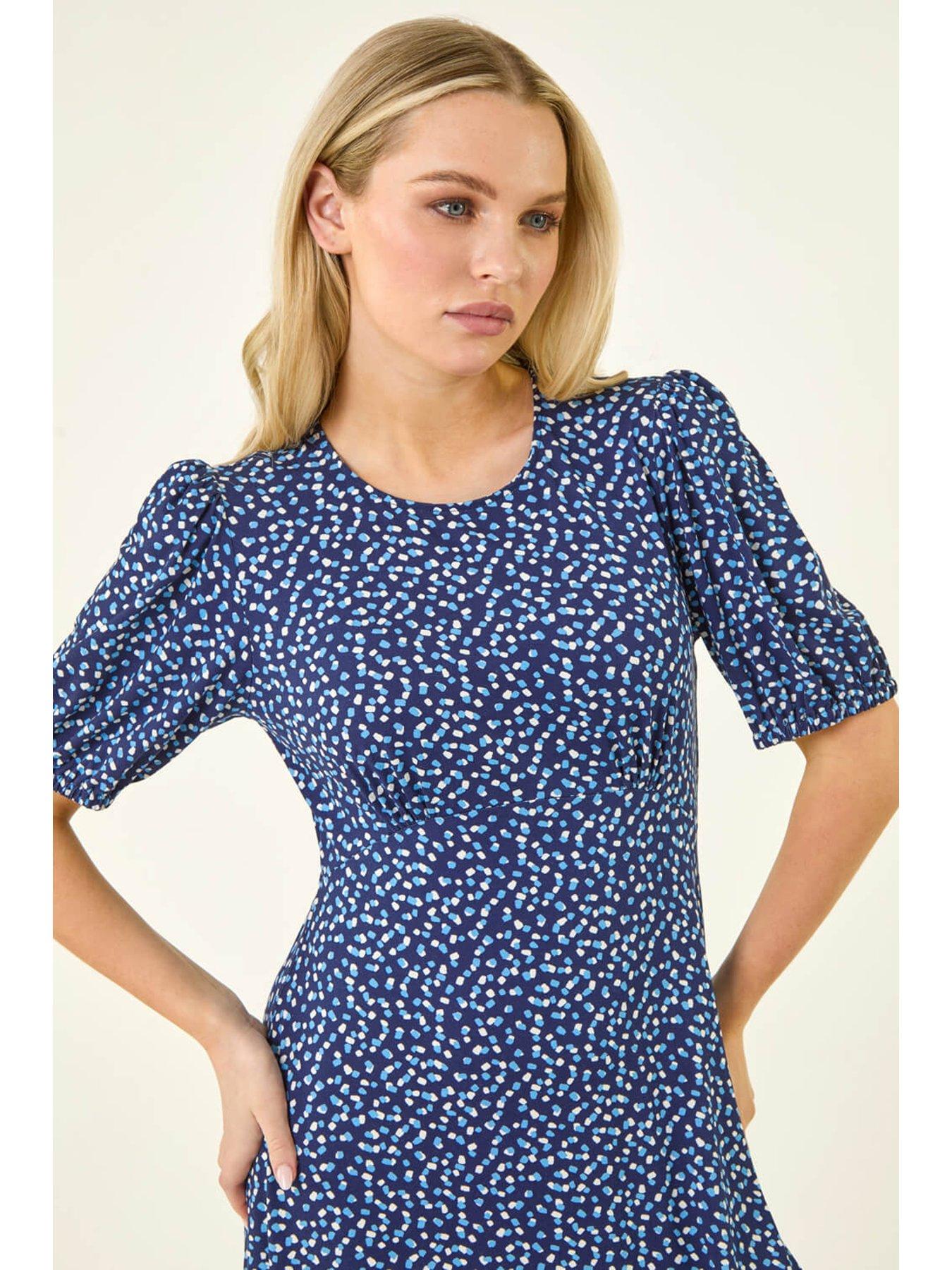 Image 5 of 5 of Roman Petite Abstract Stretch Midi Dress
