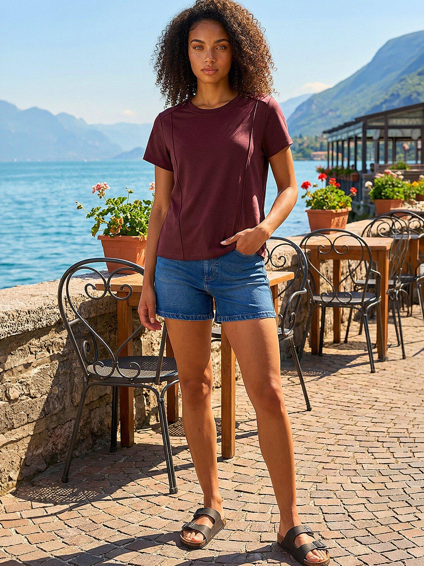 front image of roman-dusk-premium-stretch-t-shirt