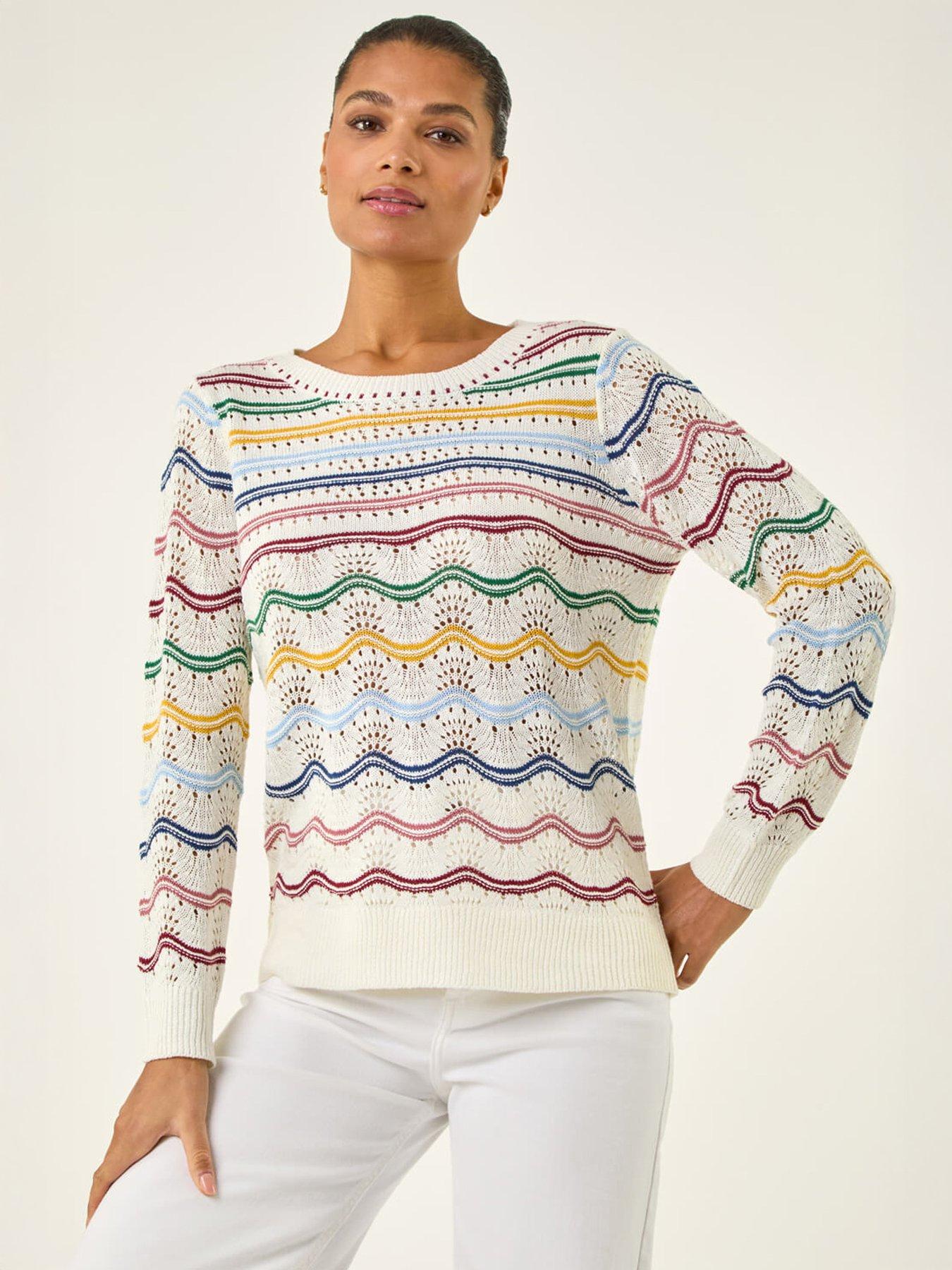 Image 1 of 5 of Roman Stripe Wave Knit Jumper