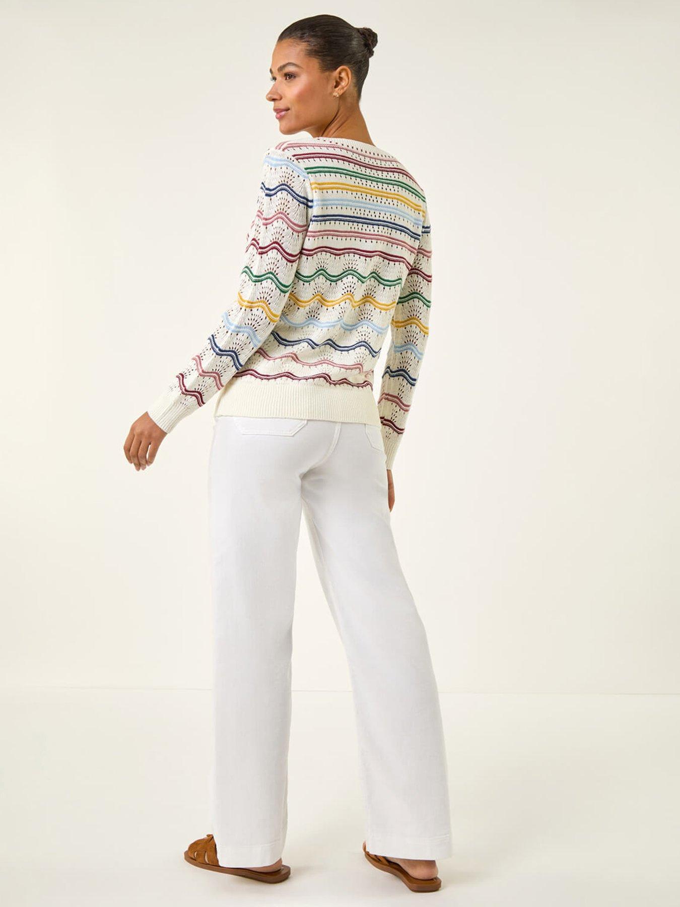 Image 2 of 5 of Roman Stripe Wave Knit Jumper