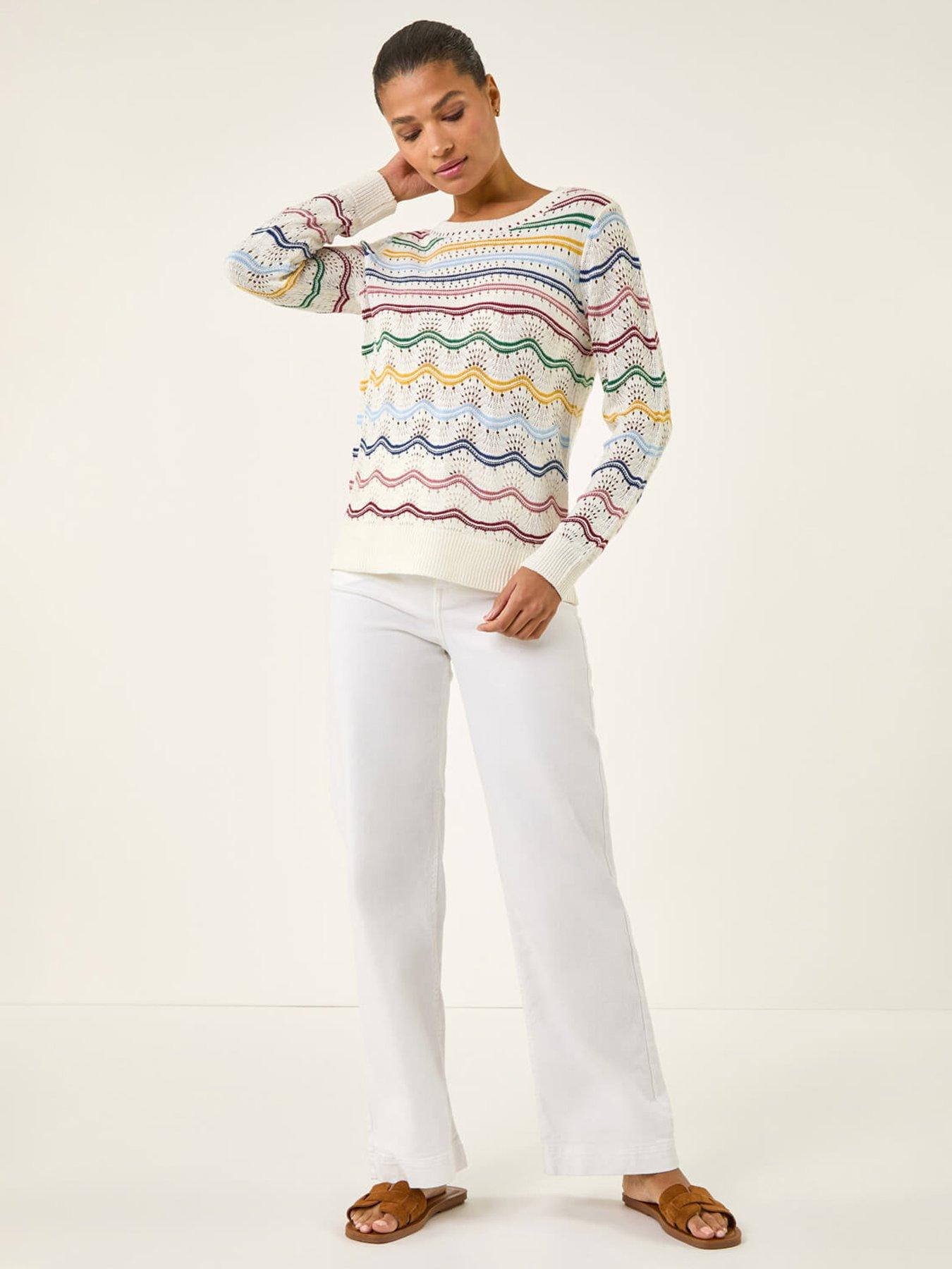 Image 3 of 5 of Roman Stripe Wave Knit Jumper