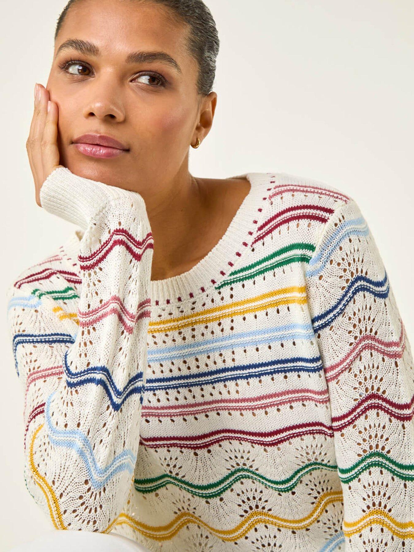 Image 4 of 5 of Roman Stripe Wave Knit Jumper