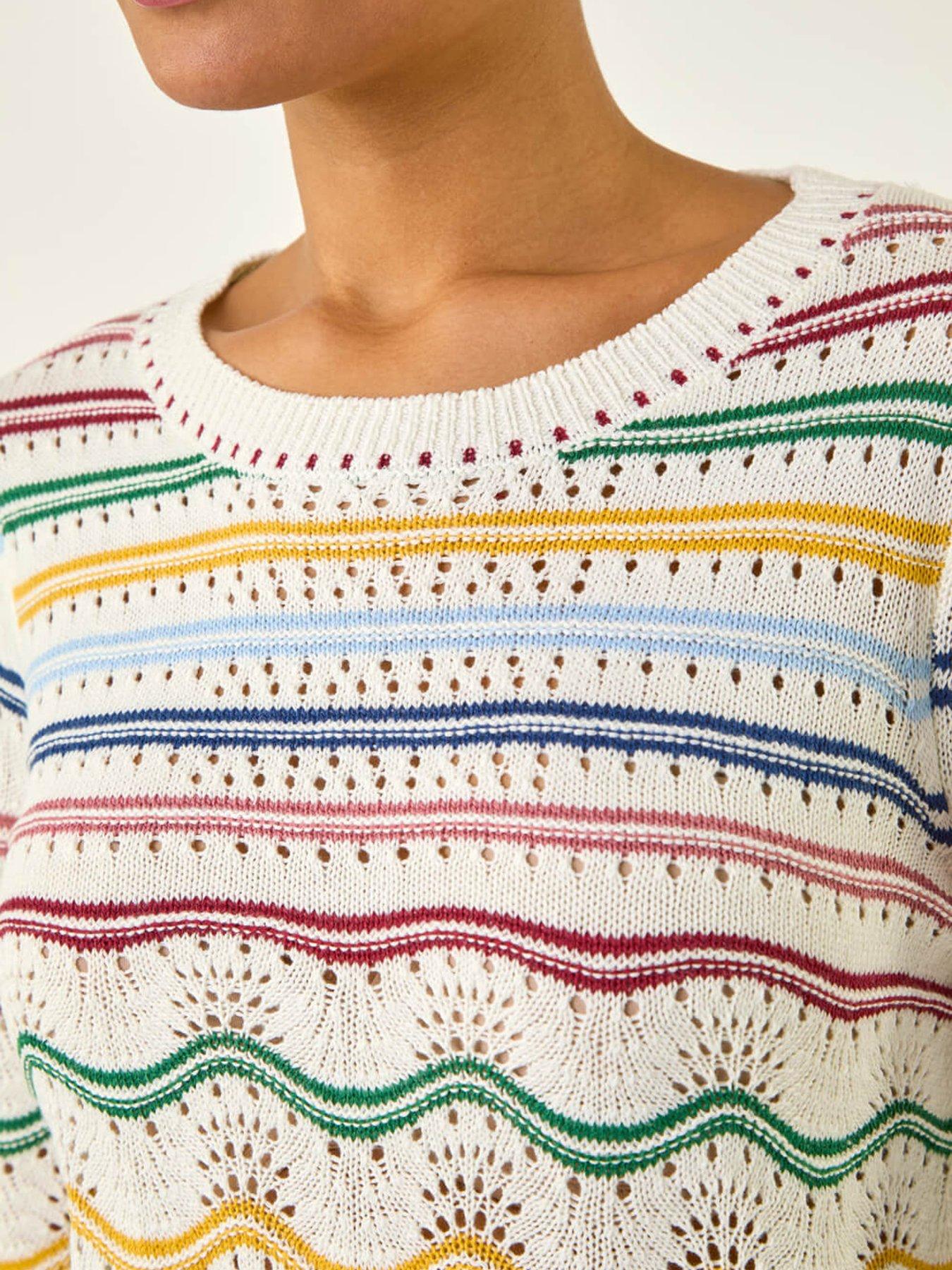 Image 5 of 5 of Roman Stripe Wave Knit Jumper