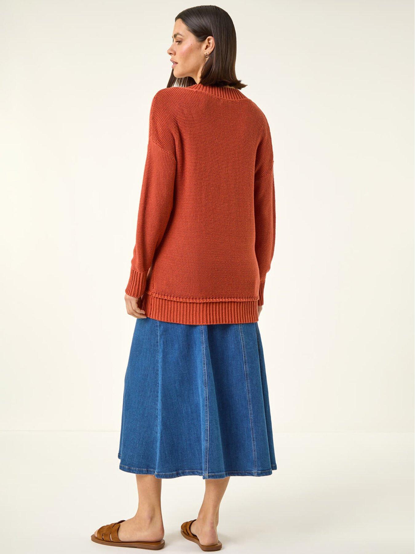 Image 2 of 5 of Roman Ribbed V-neck Boyfriend Jumper