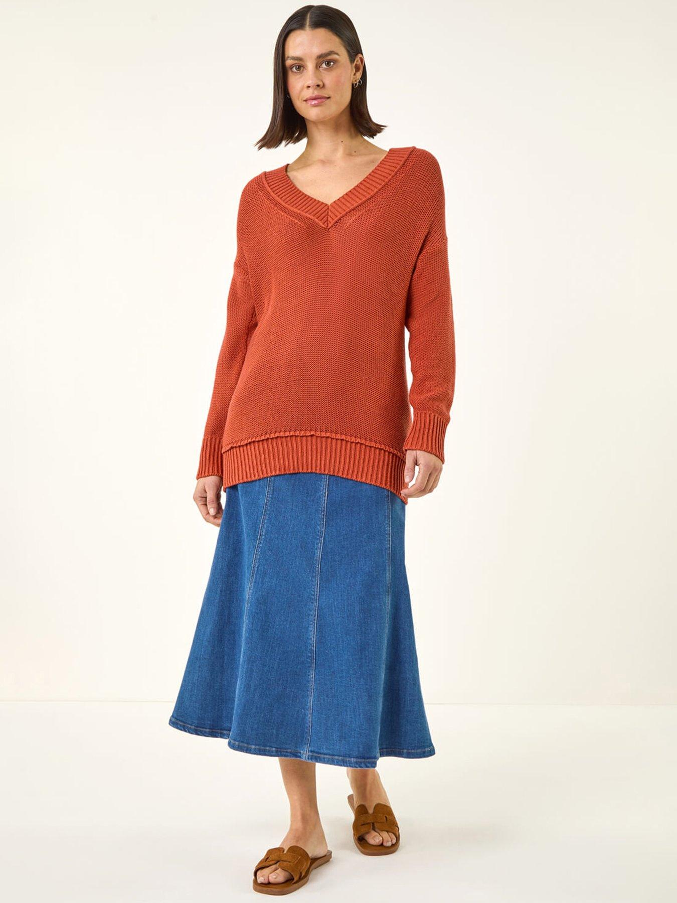 Image 3 of 5 of Roman Ribbed V-neck Boyfriend Jumper