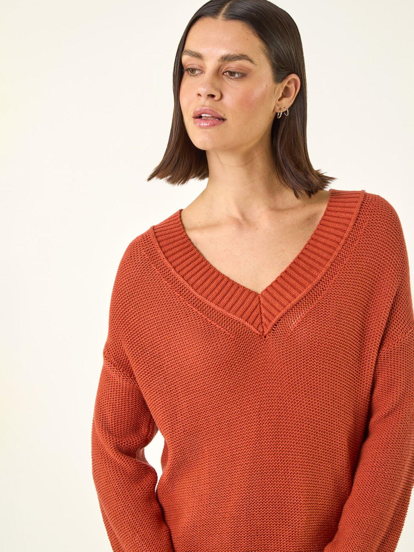 Image 4 of 5 of Roman Ribbed V-neck Boyfriend Jumper
