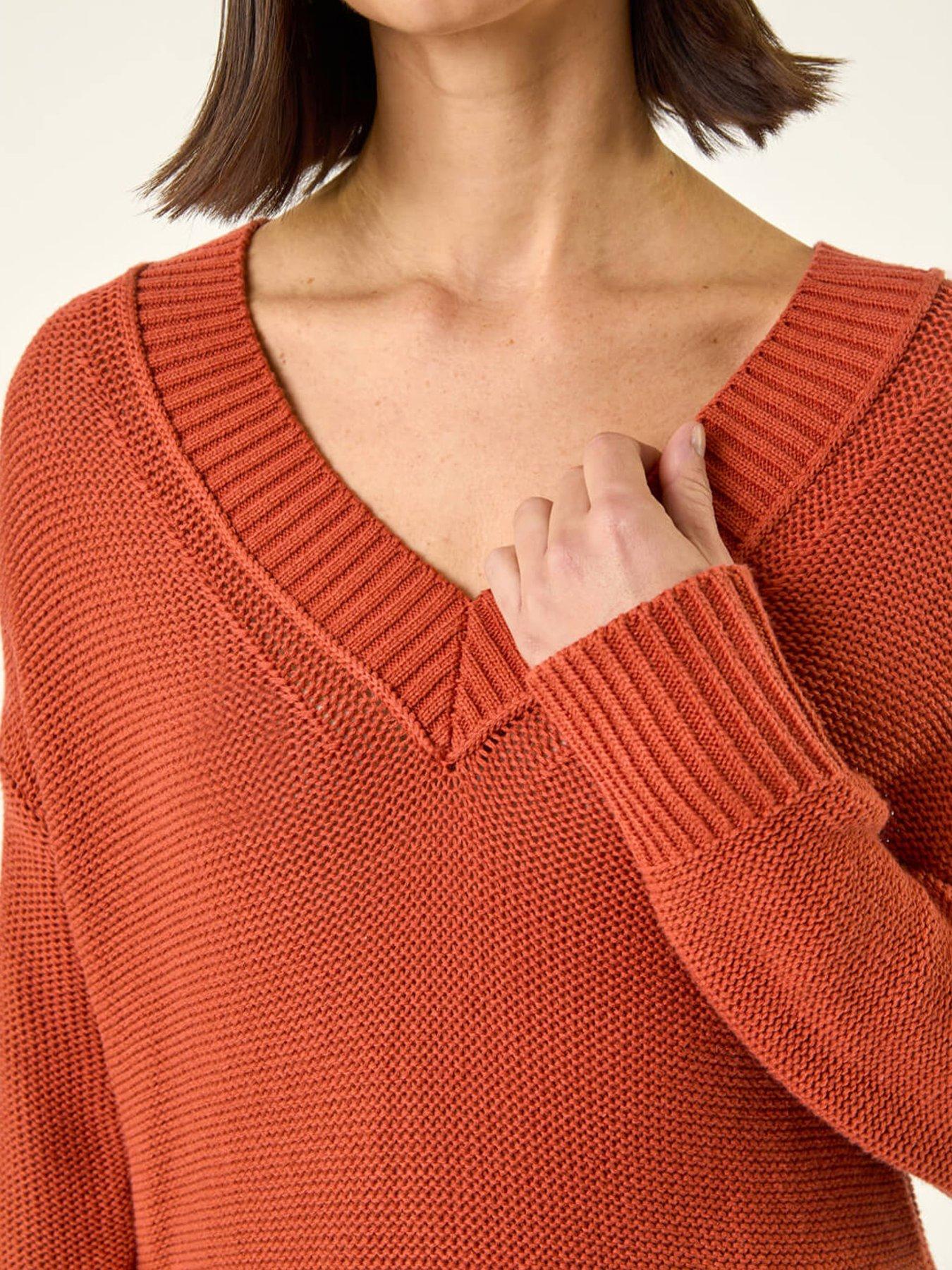 Image 5 of 5 of Roman Ribbed V-neck Boyfriend Jumper